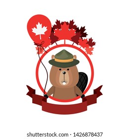 Beaver forest animal of canada design