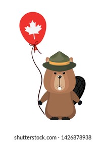 Beaver forest animal of canada design