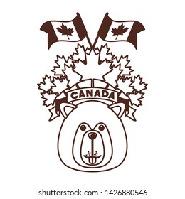 Beaver forest animal of canada design