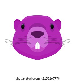 Beaver Funny Pet. Bright Beaver Animal Cartoon Cute Symbol. Imaginary Beaver Hog  Icon T shirt Print.