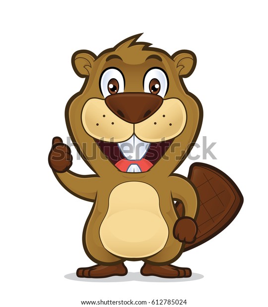 Beaver Giving Thumbs Stock Vector (Royalty Free) 612785024 | Shutterstock