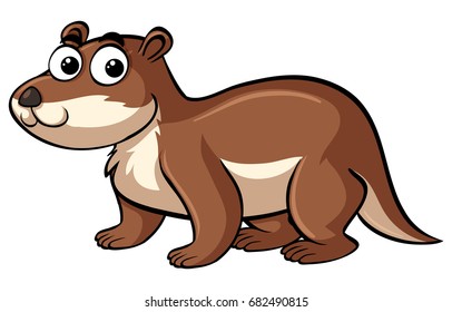 Biber mit glücklicher Gesichtsgrafik