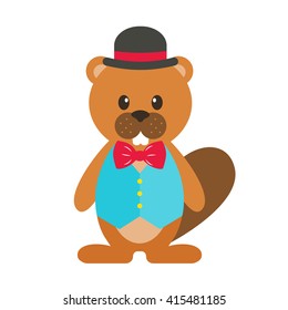 beaver with hat
