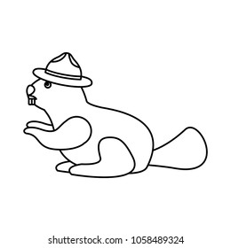 beaver with hat canadian mascot wildlife