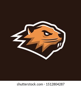 beaver head animal mascot logo