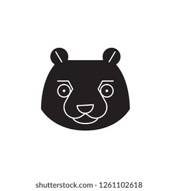 Beaver head black vector concept icon. Beaver head flat illustration, sign