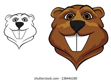 Beaver head in cartoon style for sport team mascot design. Jpeg (bitmap) version also available in gallery