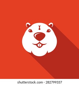 Beaver head icon. Vector Illustration.