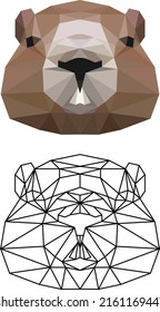 beaver head made of triangles geometric logo