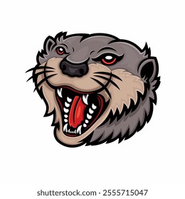 beaver head mascot, angry, cool, vector and Graphic illustration.