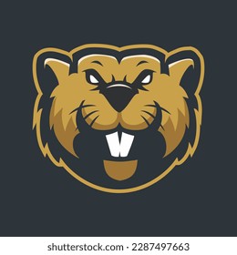 Beaver head mascot for esport logo