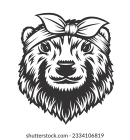 Beaver headband bandana line art. Farm Animal. Beaver logos or icons. vector illustration