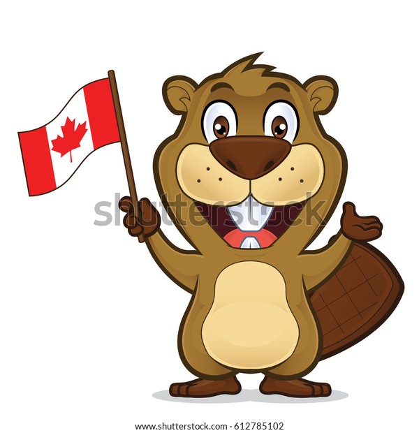 カナダ国旗を持つビーバー のベクター画像素材 ロイヤリティフリー