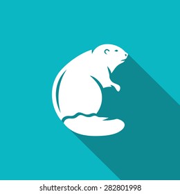 Beaver icon. Canada Animal Profile. Vector Illustration.