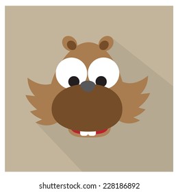 beaver icon cartoon style vector