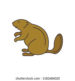 Beaver icon. Cartoon beaver vector icon for web design isolated on white background