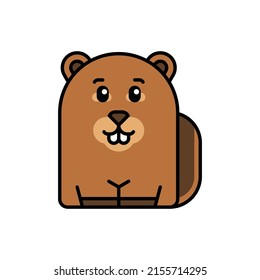 Beaver icon. Icon design. Template elements. Flat style