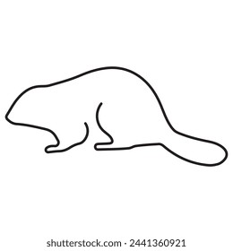 beaver icon isolated on white background, vector illustration.
