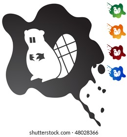 Beaver icon isolated on a white background.