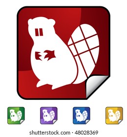 Beaver icon isolated on a white background.