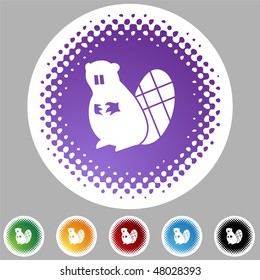 Beaver icon isolated on a white background.