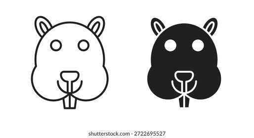 Ilustración vectorial aislada del icono del castor. Pictograma de Vector para Web y App