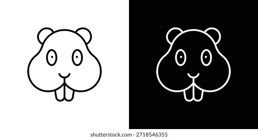 Beaver icon in line design. Editable stroke icons.