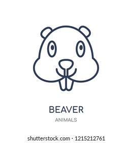 Beaver icon. Beaver linear symbol design from Animals collection. Simple outline element vector illustration on white background.