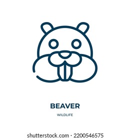 Beaver icon. Linear vector illustration from wildlife collection. Outline beaver icon vector. Thin line symbol for use on web and mobile apps, logo, print media.