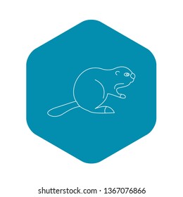 Beaver icon. Outline illustration of beaver vector icon for web