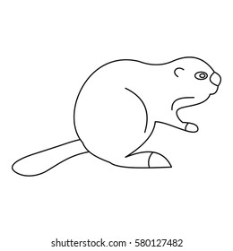 Beaver icon. Outline illustration of beaver vector icon for web