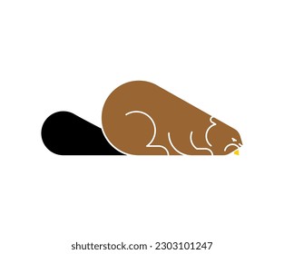 Beaver icon sign isolated. Animal Vector illustration