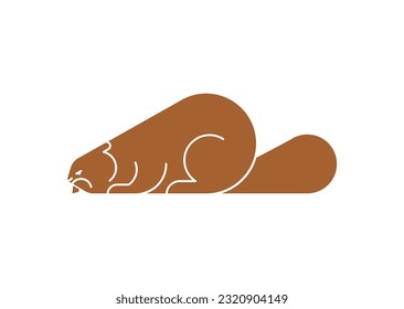Beaver icon sign isolated. Animal Vector illustration