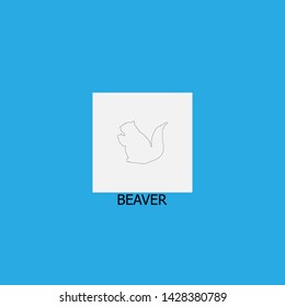 beaver icon sign signifier vector