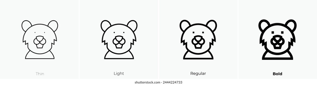 beaver icon. Thin, Light Regular And Bold style design isolated on white background