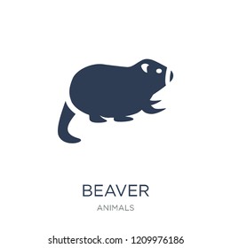 Beaver icon. Trendy flat vector Beaver icon on white background from animals collection, vector illustration can be use for web and mobile, eps10