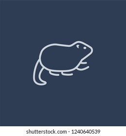 Beaver icon. Trendy flat vector line Beaver icon on dark blue background from animals collection. 