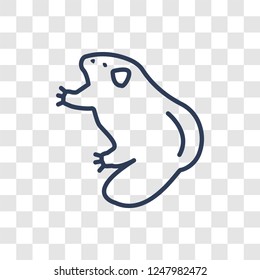 Beaver icon. Trendy linear Beaver logo concept on transparent background from animals  collection