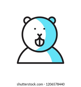 beaver icon vector. animalicon modern style