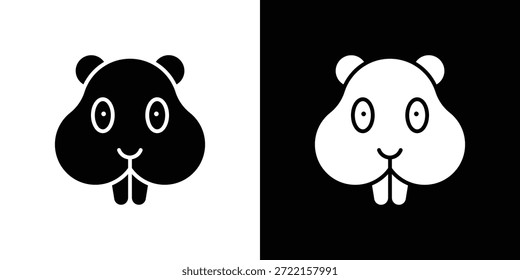 Ilustración vectorial de iconos de castor - iconos vectoriales de estilo negro de alta calidad