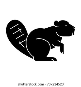 beaver  icon, vector illustration, sign on isolated background