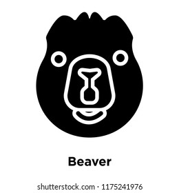 Beaver icon vector isolated on white background, logo concept of Beaver sign on transparent background, filled black symbol