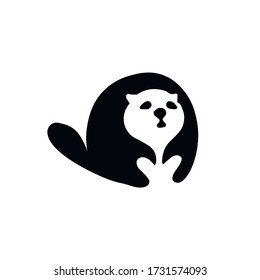 beaver сute icon vector logo