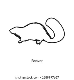 Vector de icono del castor en fondo blanco. Icono negro