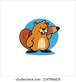 beaver illustration design for your mascot, t-shirt and identity