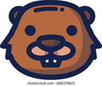 Icono de ilustración de Beaver - animales planos
