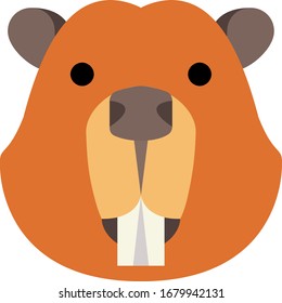 beaver illustration vector icon flat design