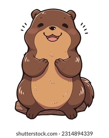 Beaver illustration white background design