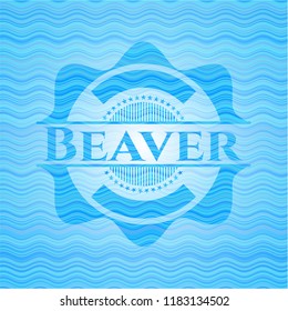 Beaver light blue water wave emblem.