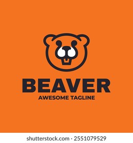 Beaver Line Art Mascot Logo